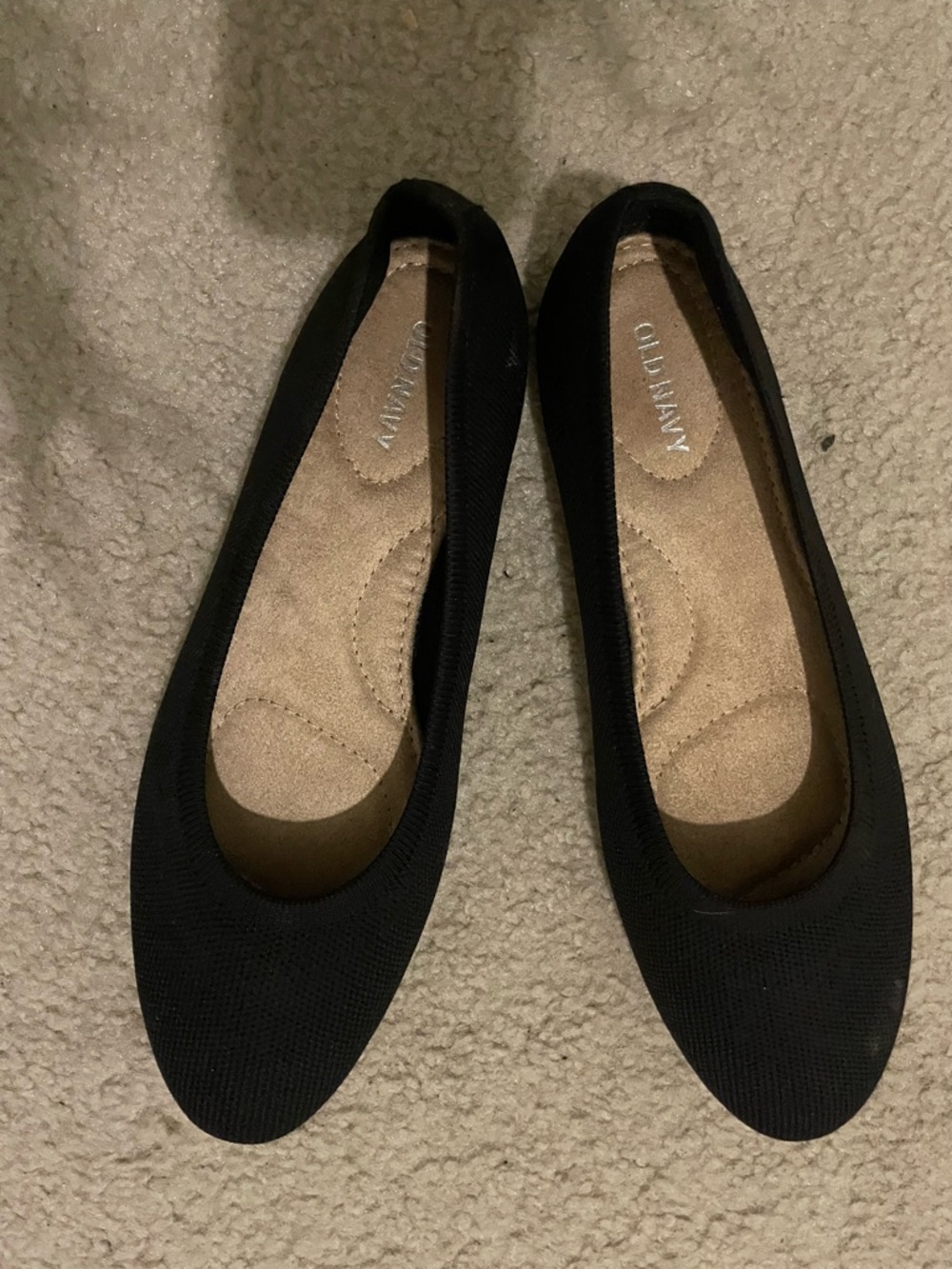 Old Navy Black Knit Slip-On Ballet Flats